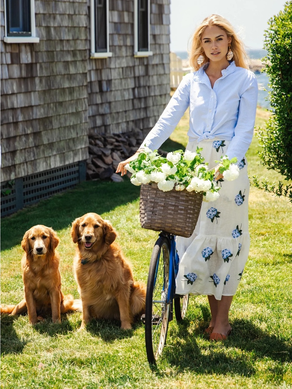 KJP Hydrangea Embroidered Linen Skirt- NWT size 0 💙 - Picture 2 of 6